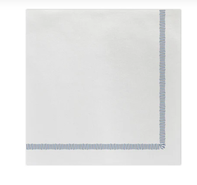 Papersoft Napkins Fringe Blue Dinner Napkins