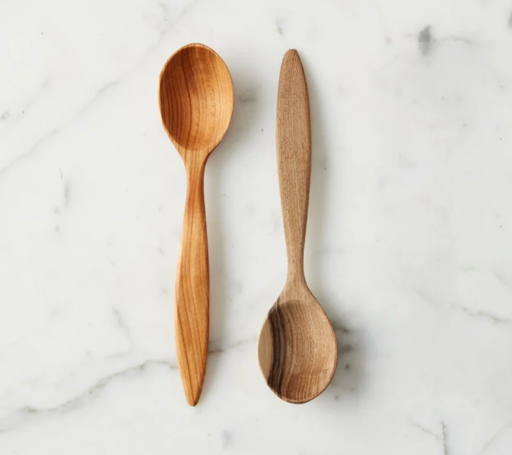 Fruitwood Serving Spoons - Set of 2