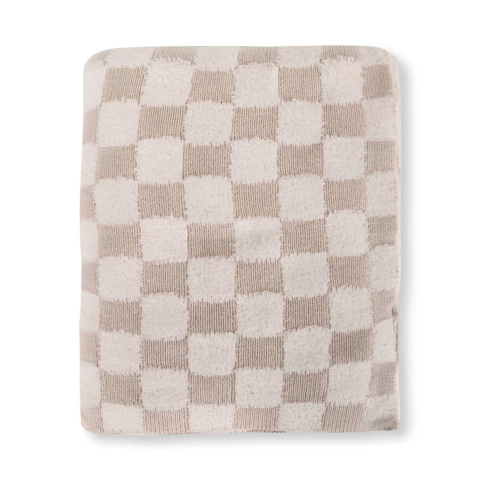 Tan Checkered - Jacquard Terry Knit Baby Blanket