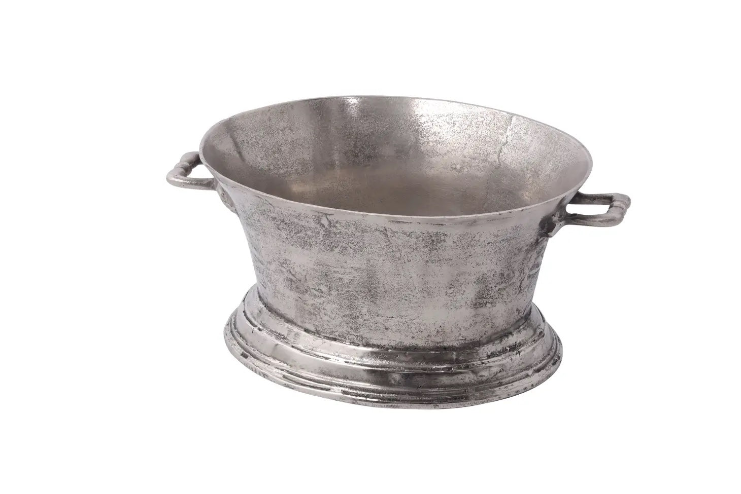 Cast Aluminum Ice Bucket / Wine Cooler Raw Nickel