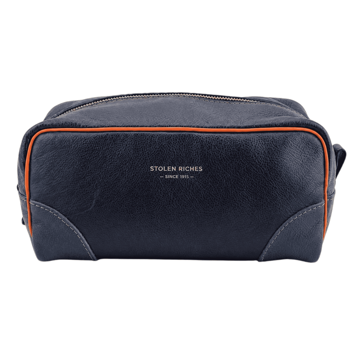 Blue Leather Dopp Bag