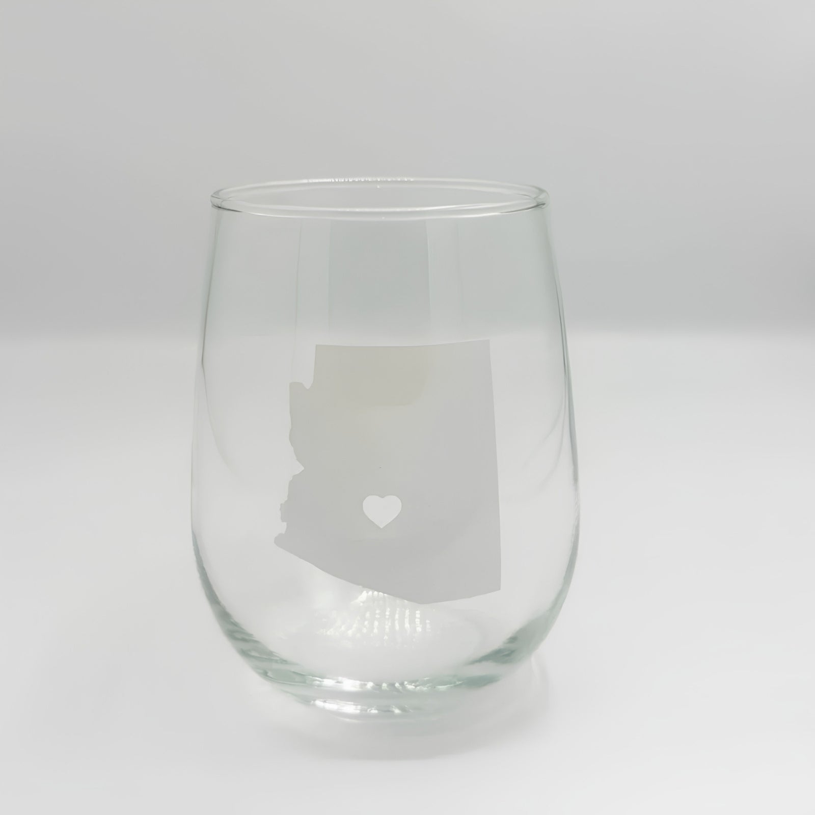 Arizona Wine Glass White w/ Heart