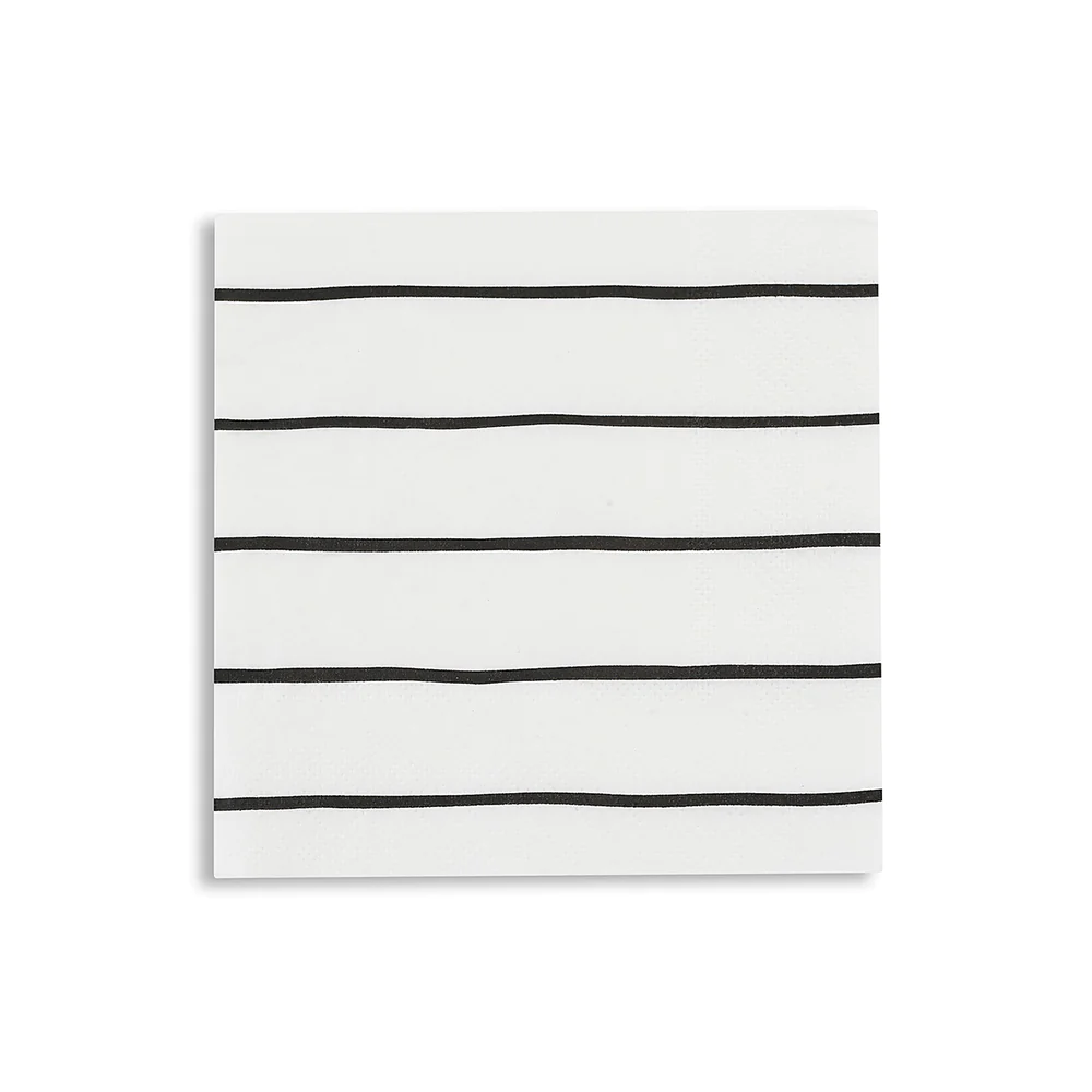 Frenchie Striped Ink Napkins Petite