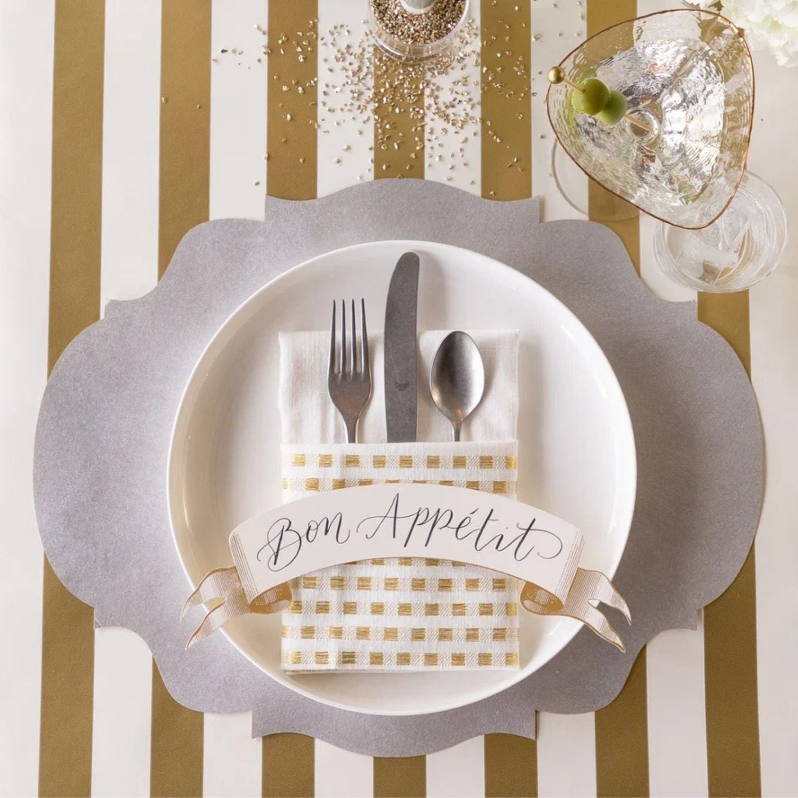 Die-cut Silver French Frame Placemat