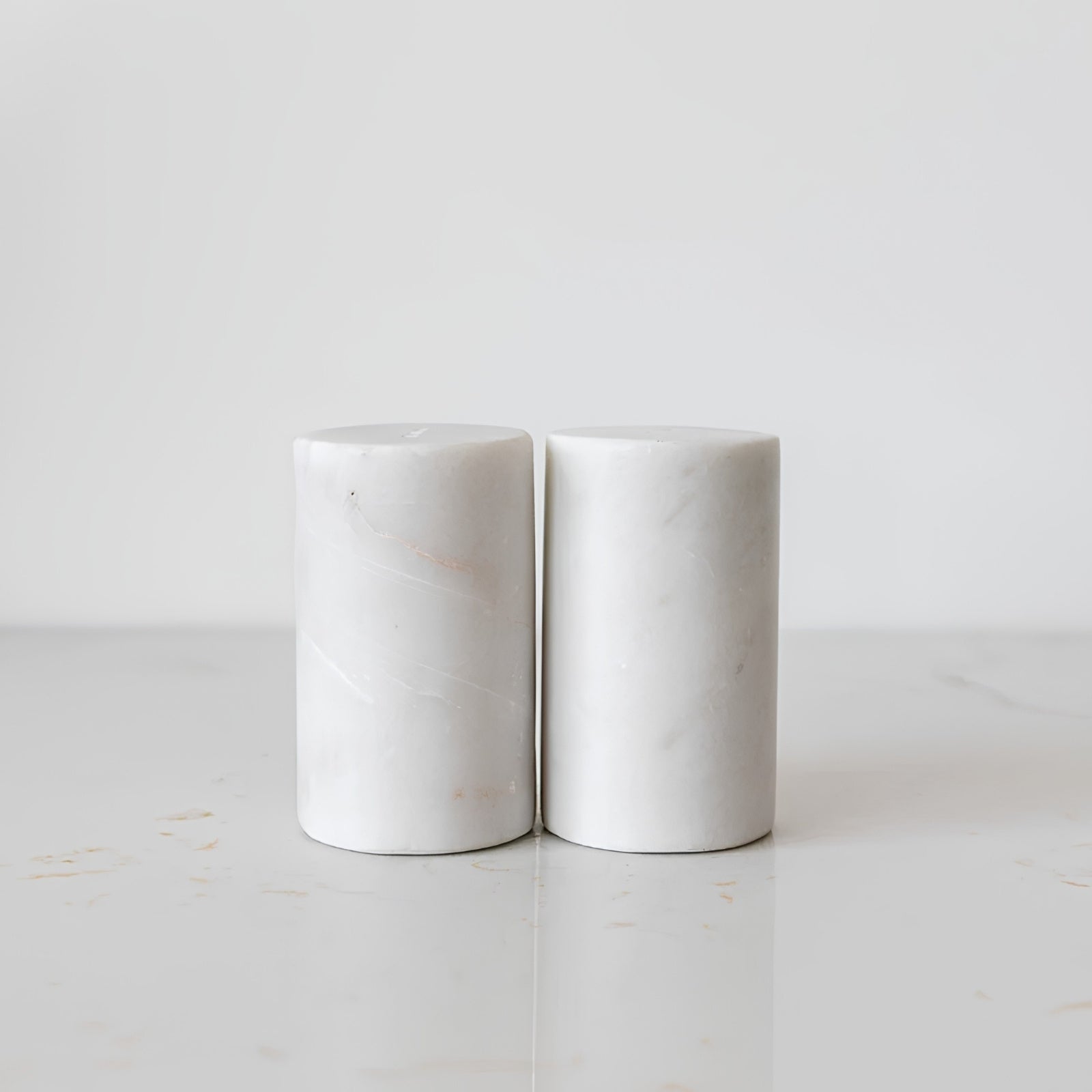 White Marble Salt & Pepper Shakers