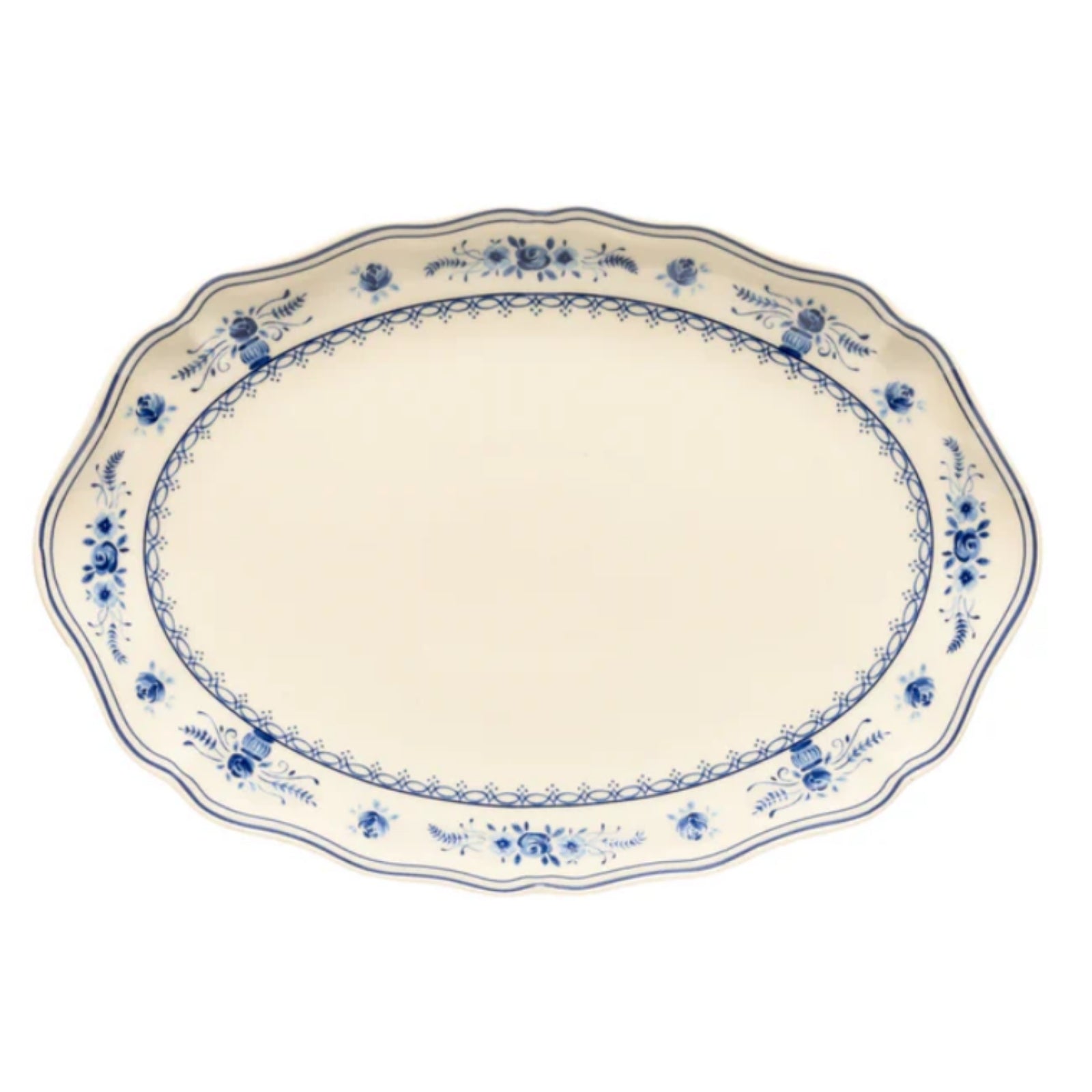 Oval Platter Vila, Beige Blue