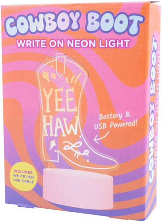 Acrylic Light Up Cowboy Boot Sign