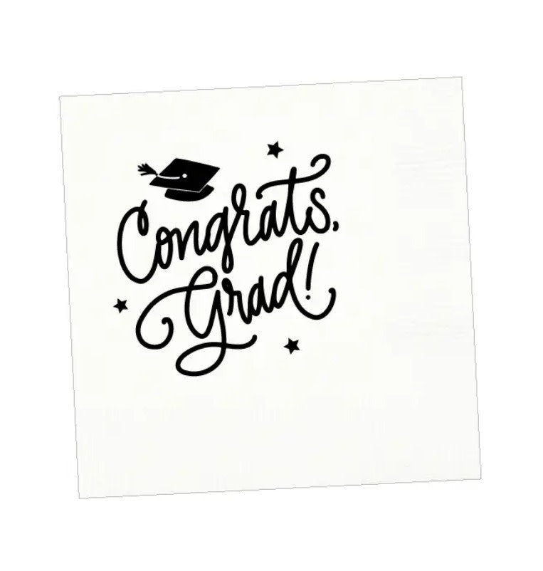 Congrats, Grad! | Napkin White
