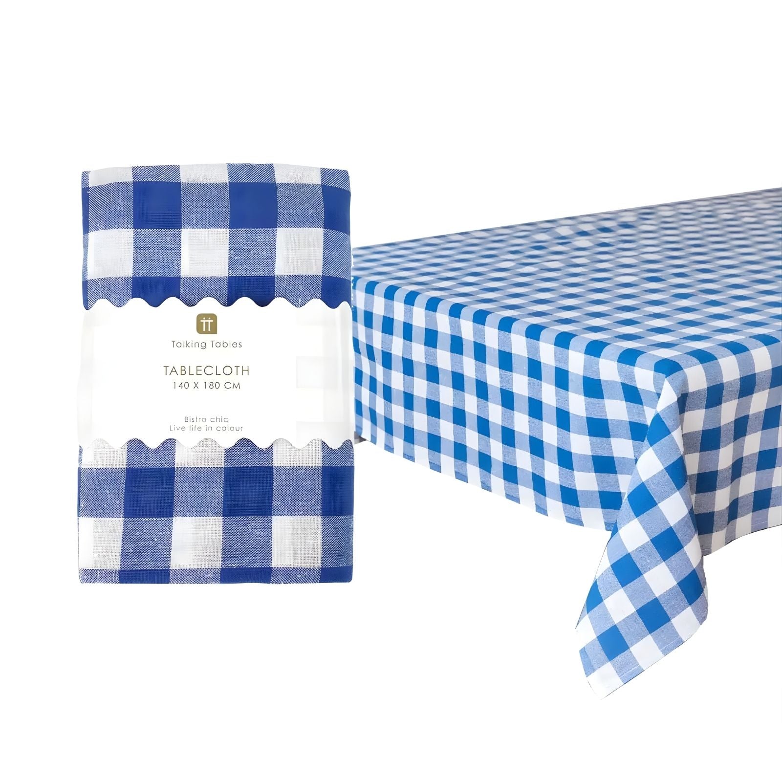 Blue Gingham Tablecloth - Blue
