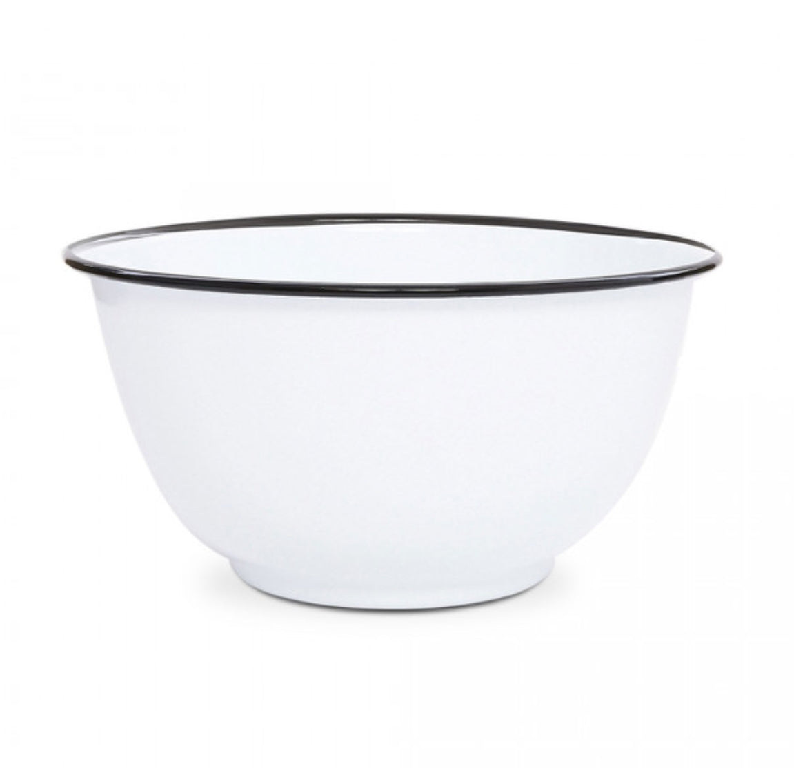 Vintage Large Salad Bowl - Black Rim