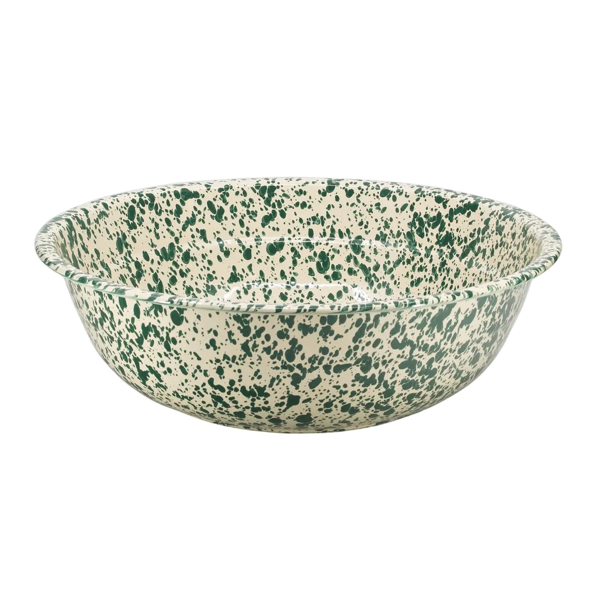 Splatter Medium Basin Green and Cream
