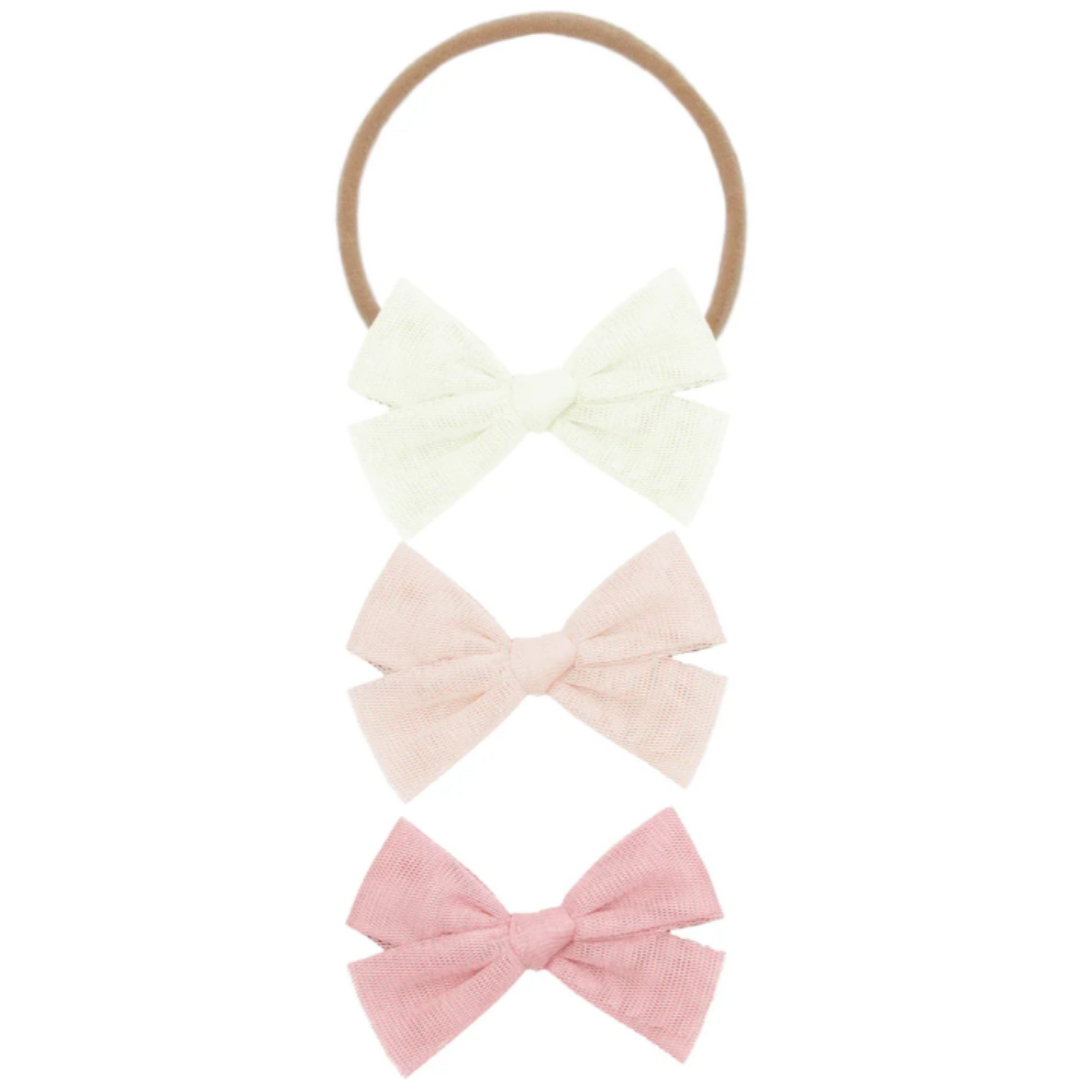 Tulle Bow Set - Blush Headbands Med