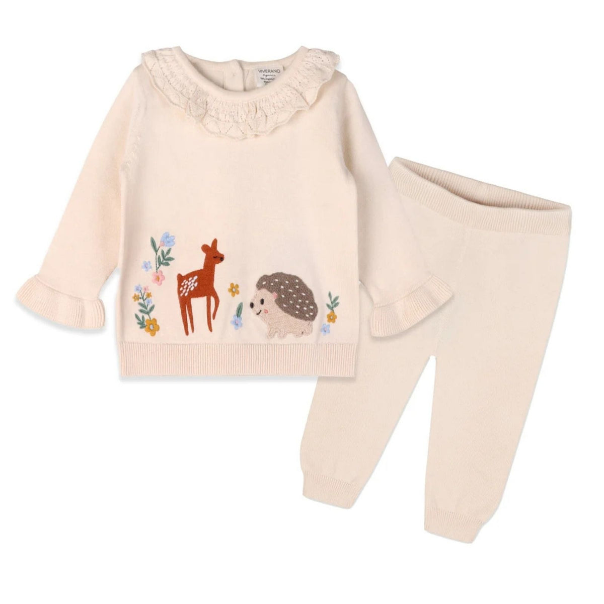 Woodland Embroidered Sweater & Pant Set