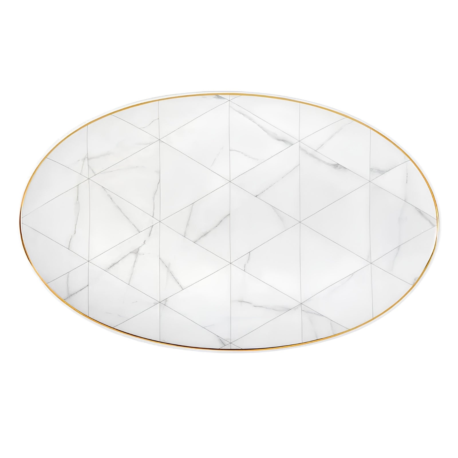 Carrara White Marble Oval Platter Large