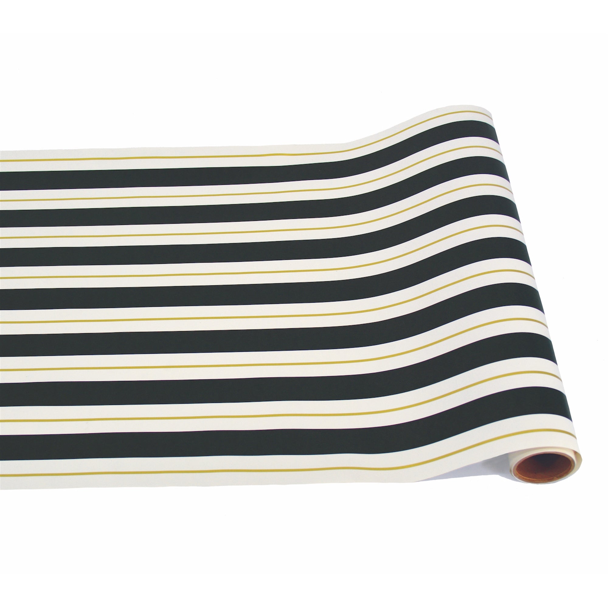Black & Gold Awning Stripe Paper Runner