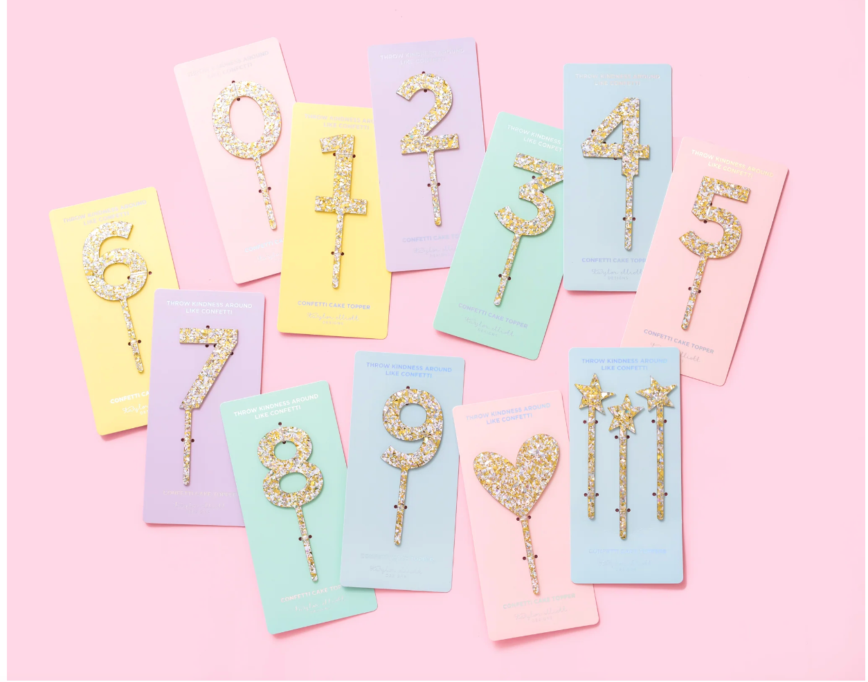 Pearl Confetti Cake Topper