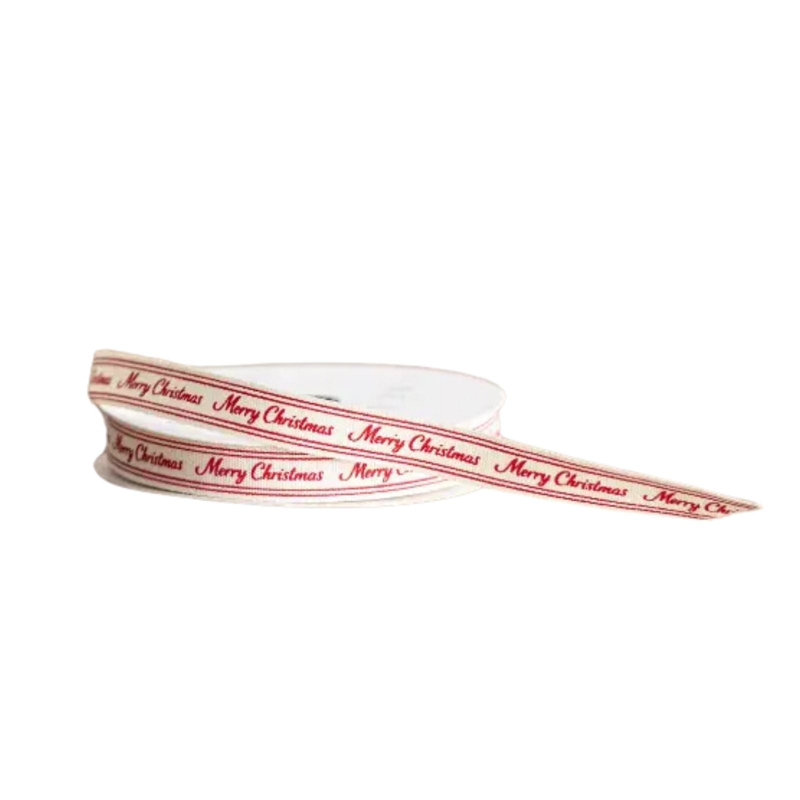 Red Cursive Merry Christmas Ribbon Small