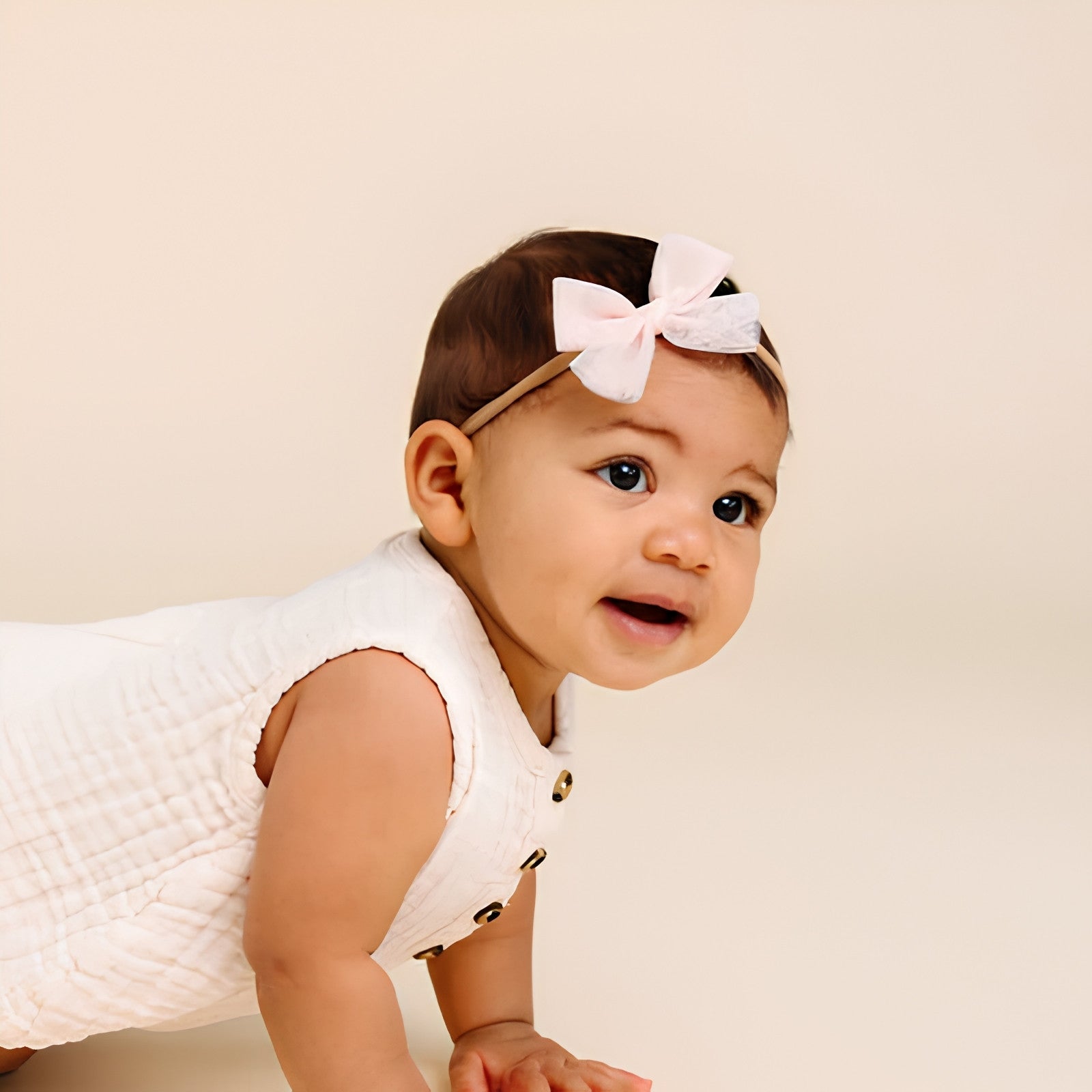 Tulle Bow Set - Blush Headbands Med