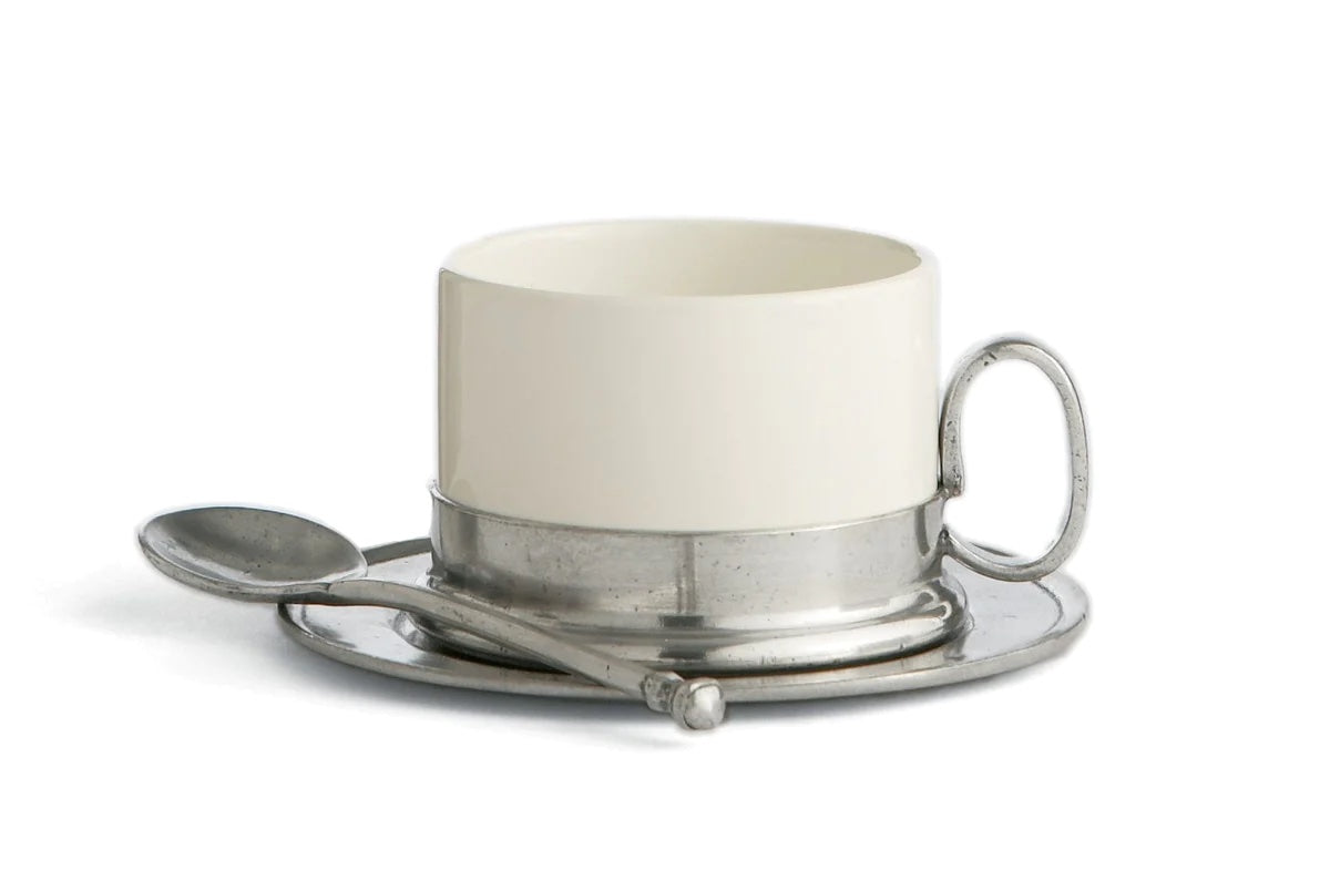 Tuscan Cappuccino Cup & Saucer with Spoon 8 oz