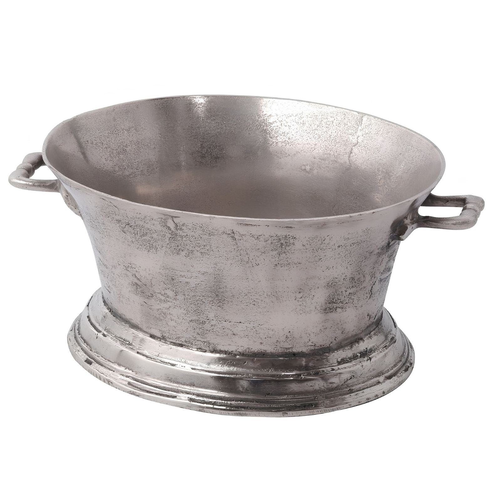 Cast Aluminum Ice Bucket / Wine Cooler Raw Nickel