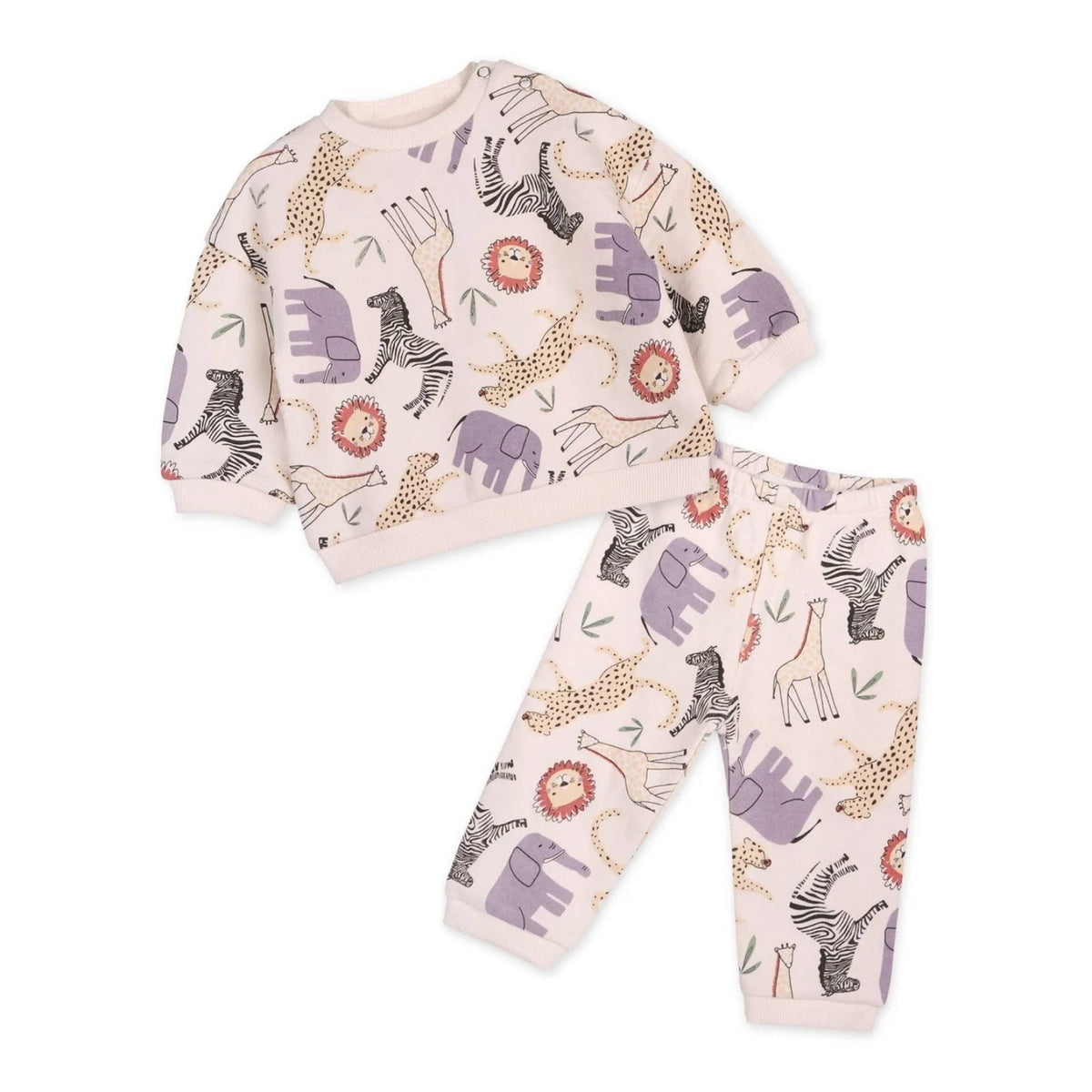 Animal Safari Baby Sweatshirt & Jogger Set 3-6M