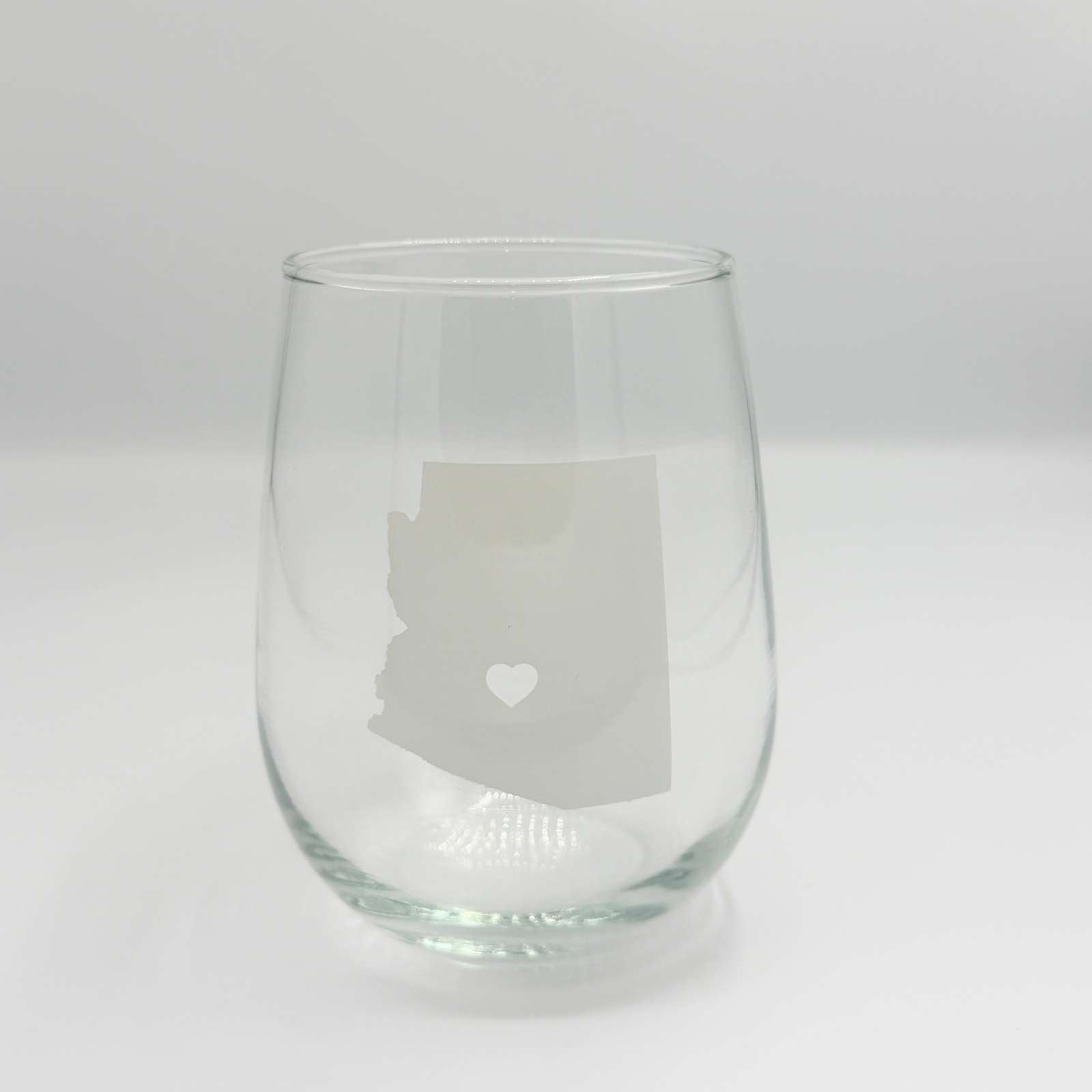 Arizona Wine Glass White w/ Heart