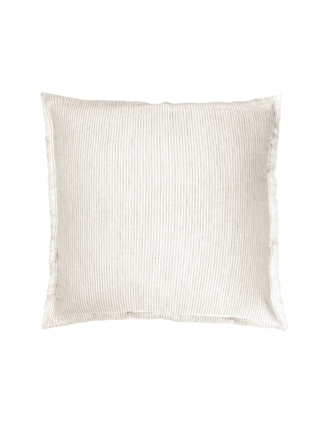 Natural Beige & White Pinstripe 20x20 Down So Soft Linen Pillow