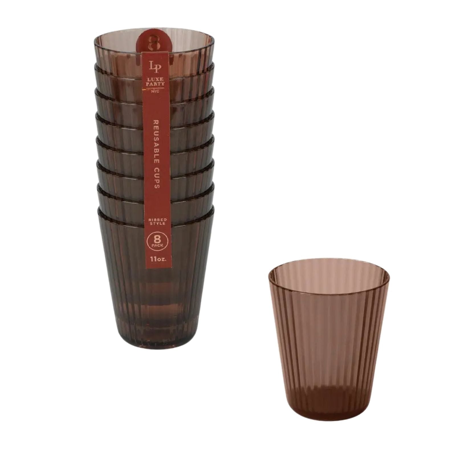 Nude 11 oz Ribbed Cup - 8 Pk