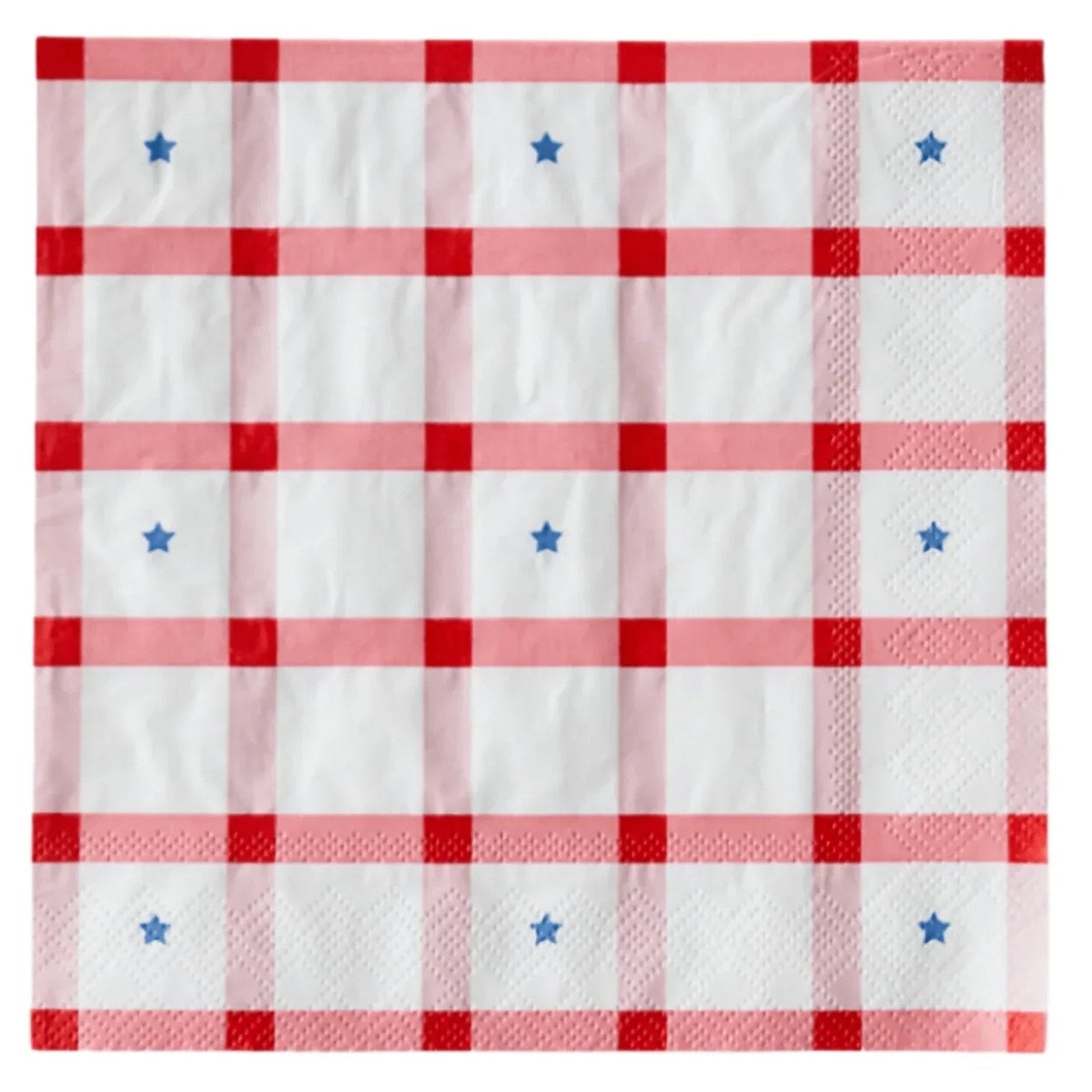 Red Gingham 4TH of July Large Napkins