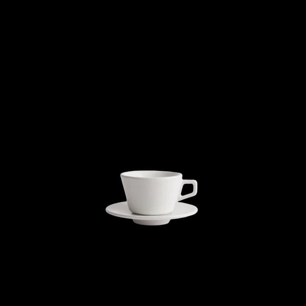 Angle Espresso with Saucer - White, 3oz