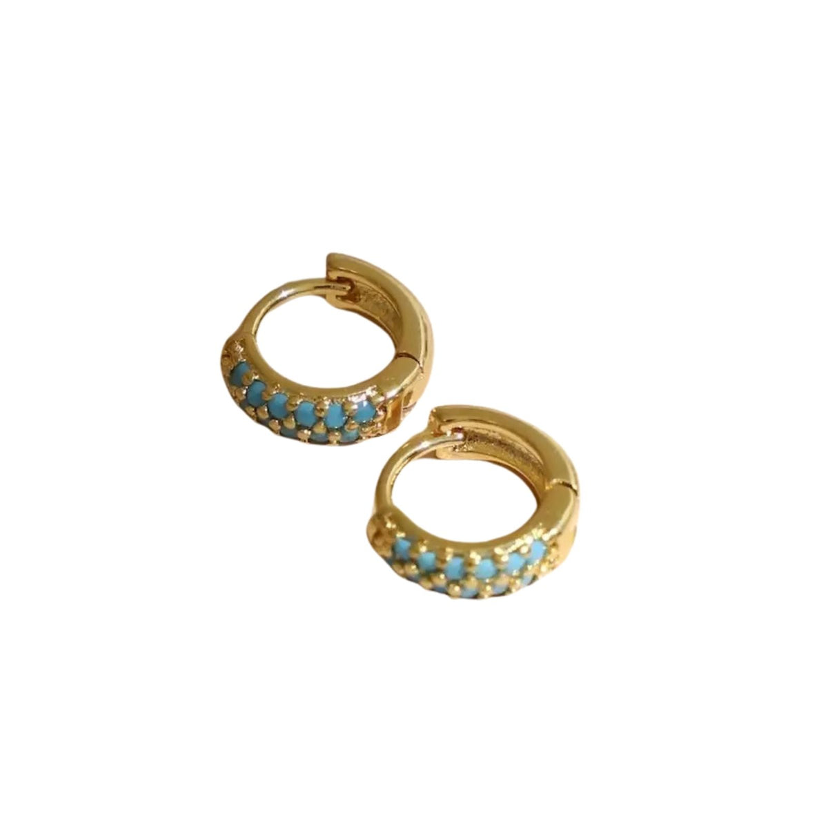 Turquoise Duo Huggies
