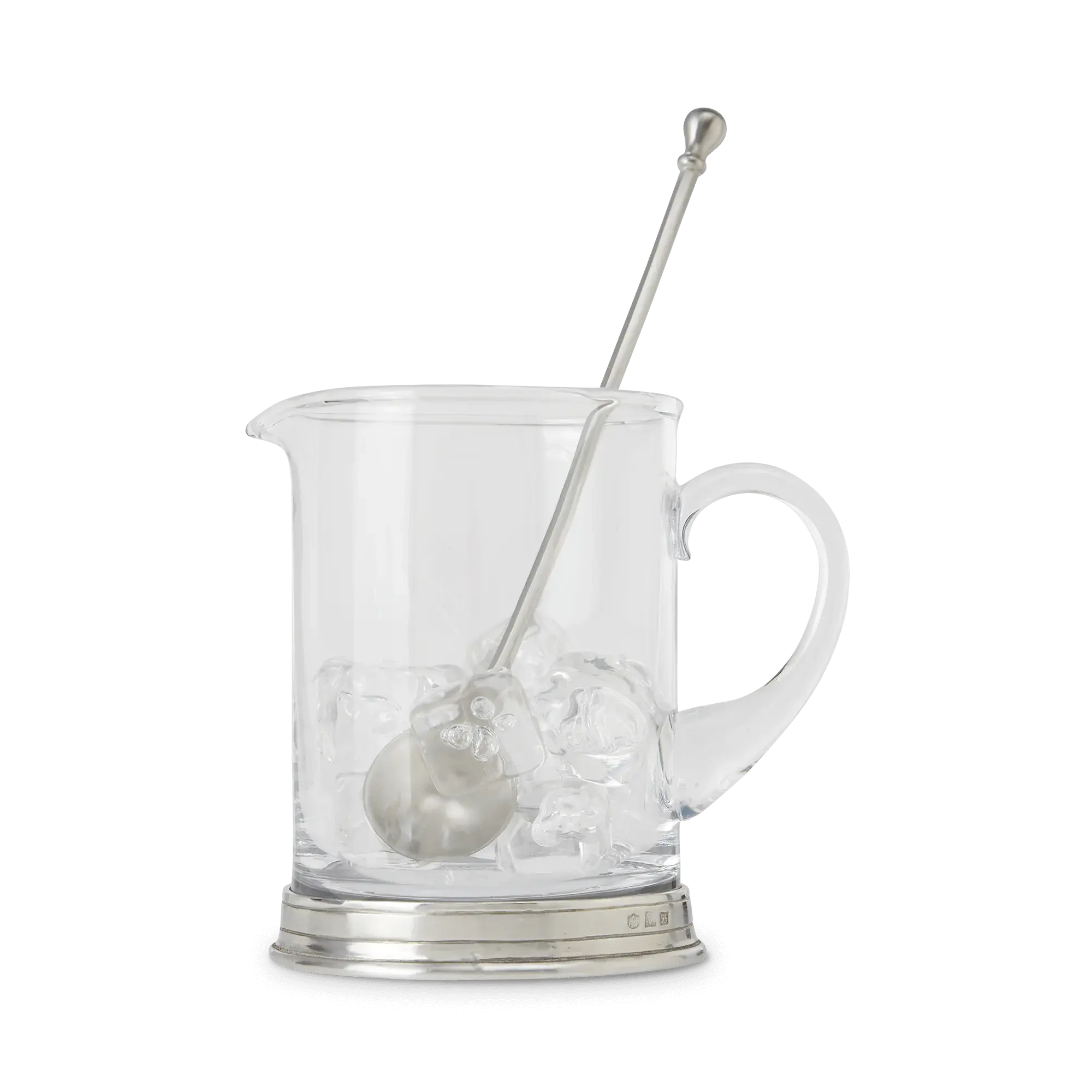 MATCH Pewter Branch Crystal Bar Pitcher + Cocktail Stirrer Set