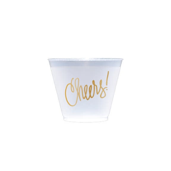 Cheers Frosted Plastic Cups 9oz