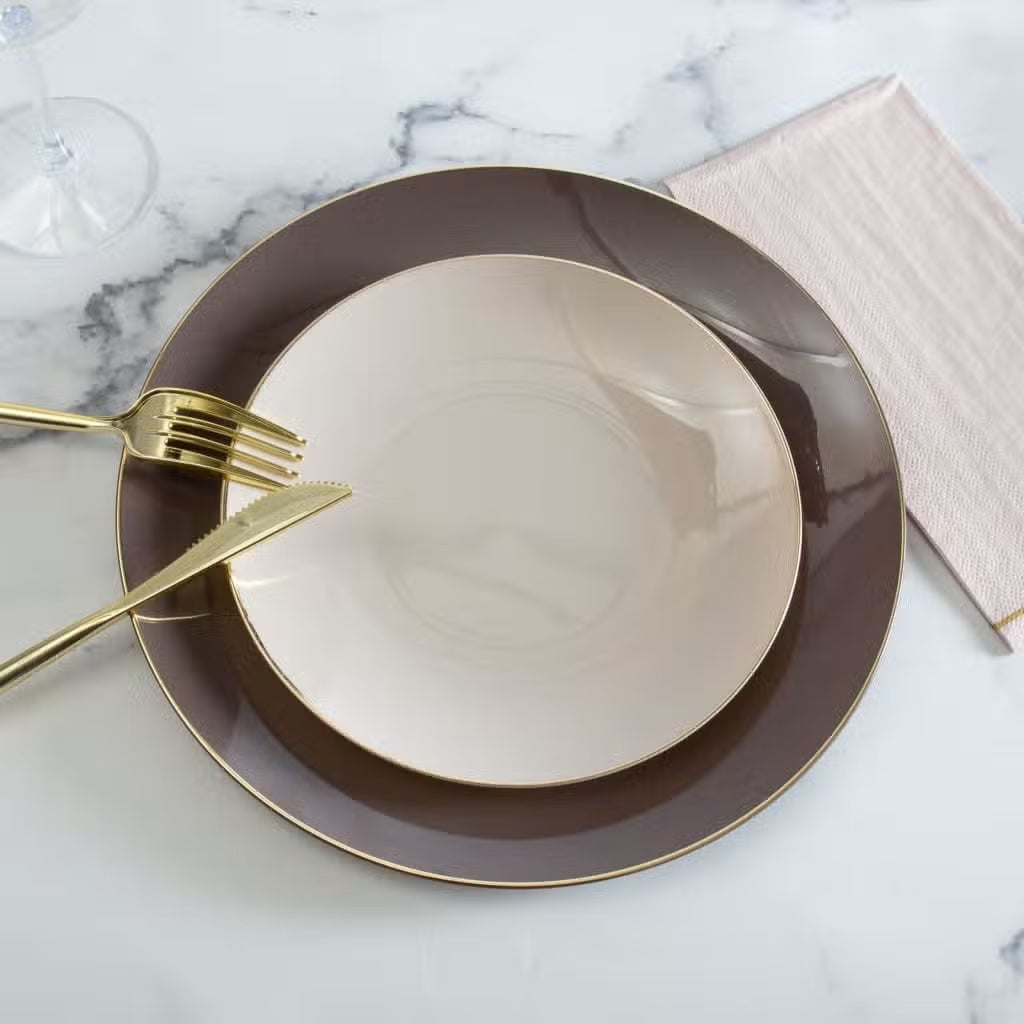 Gold Round Plastic Plates | 10 Pack