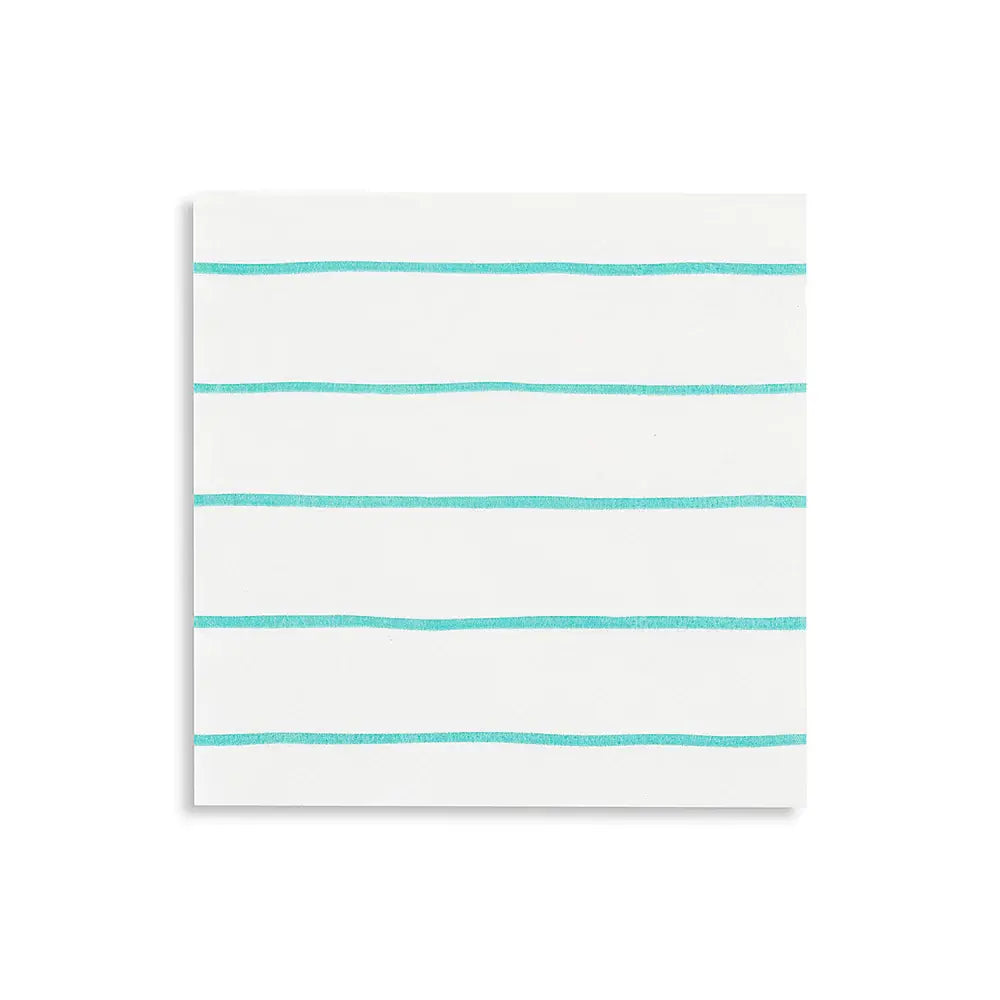 Frenchie Aqua Striped Napkins - 16pk - Petite