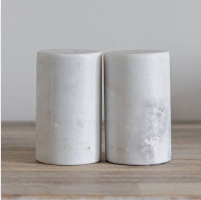 White Marble Salt & Pepper Shakers