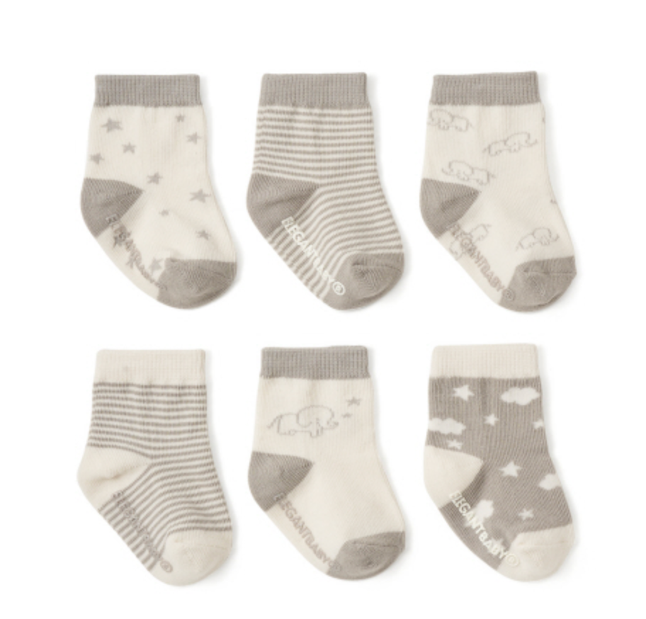Socks -  6 pack Elephant