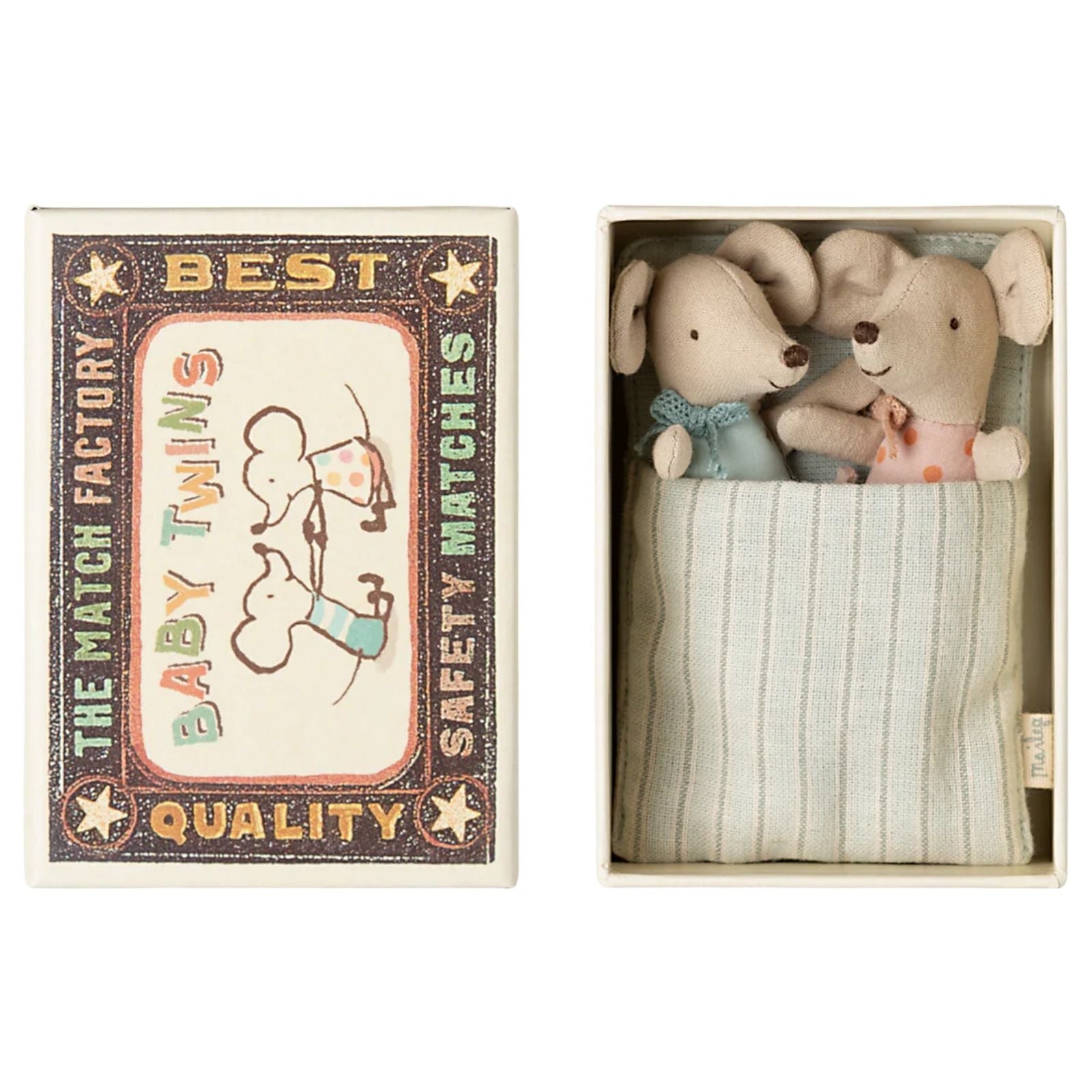 Twin baby mice in matchbox