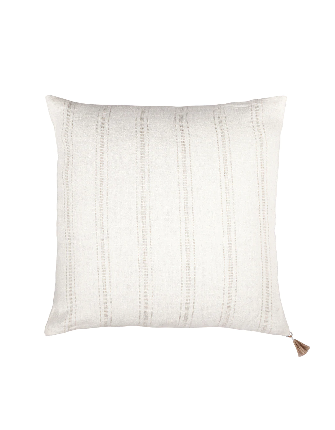 White w/ Beige Stripes 20x20 Down So Soft Linen Pillow