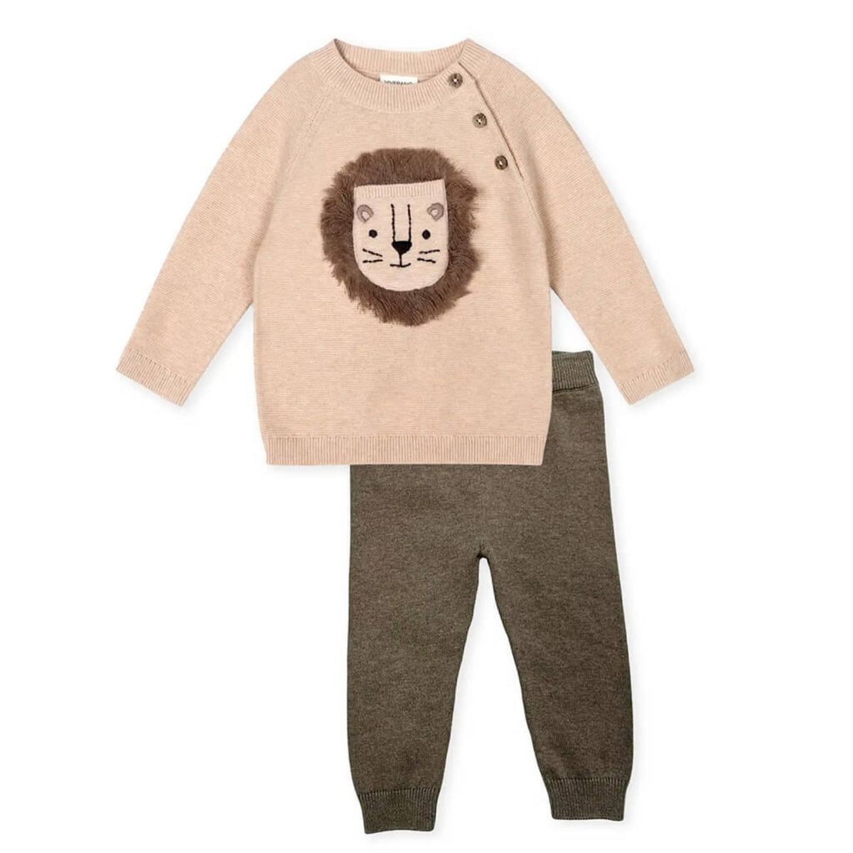 Lion Applique Sweater & Pant Set