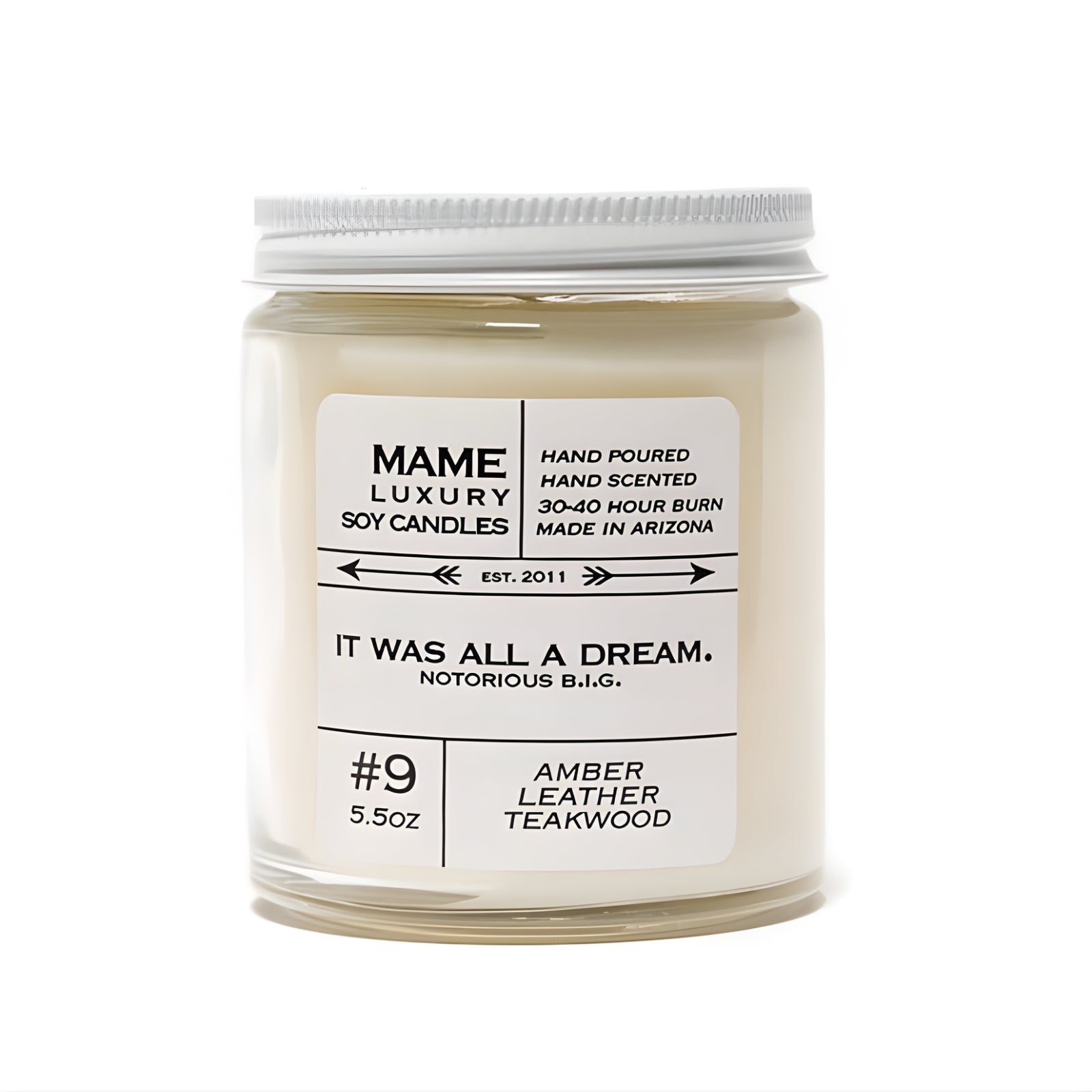 #9 Amber Leather Teakwood Candle