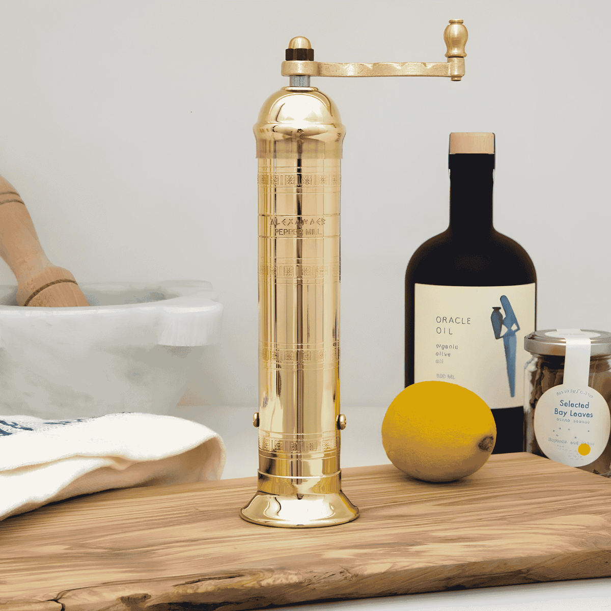 Brass Pepper Mill 9"