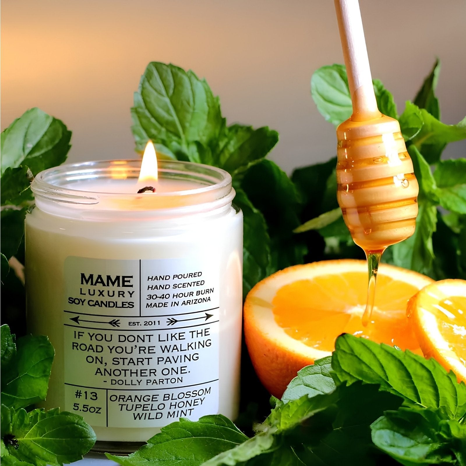 #13 Orange Blossom Tupelo Honey Wild Mint Candle