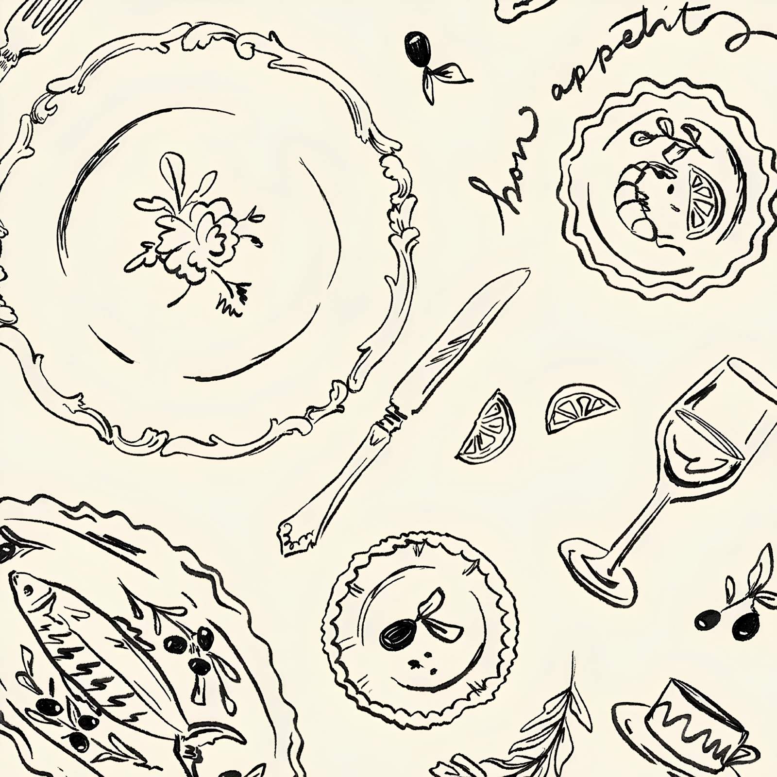 Dinner Party Cocktail Napkin