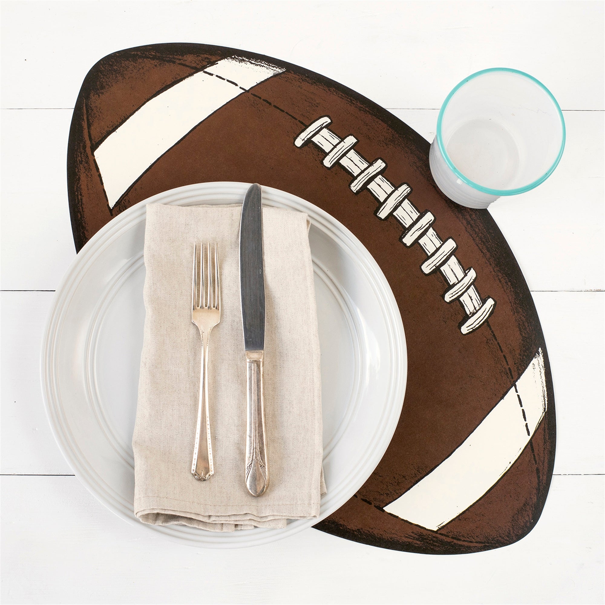 Die Cut Football Placemat - 12 Sheets