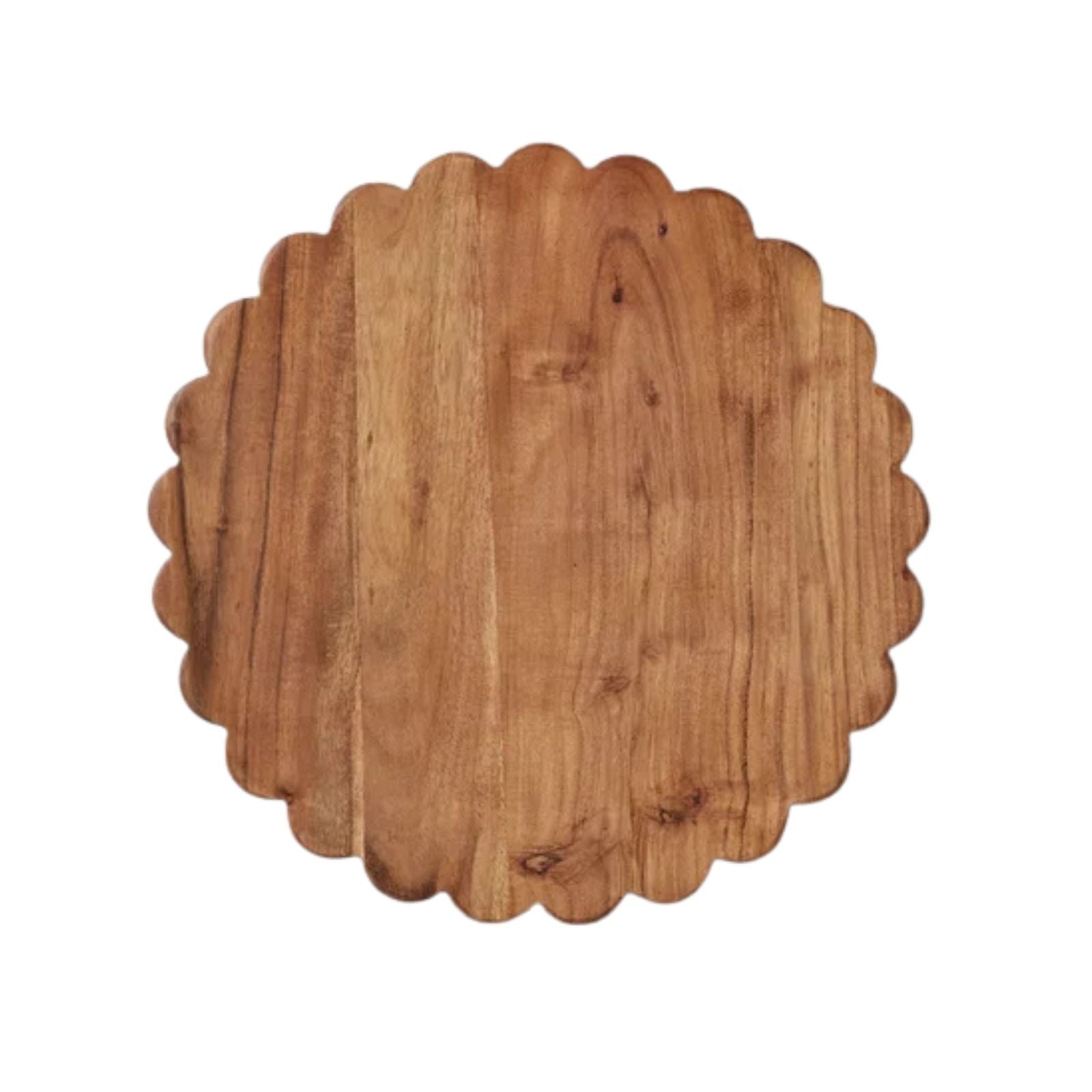 Scalloped Cutting Board Charger Large Round