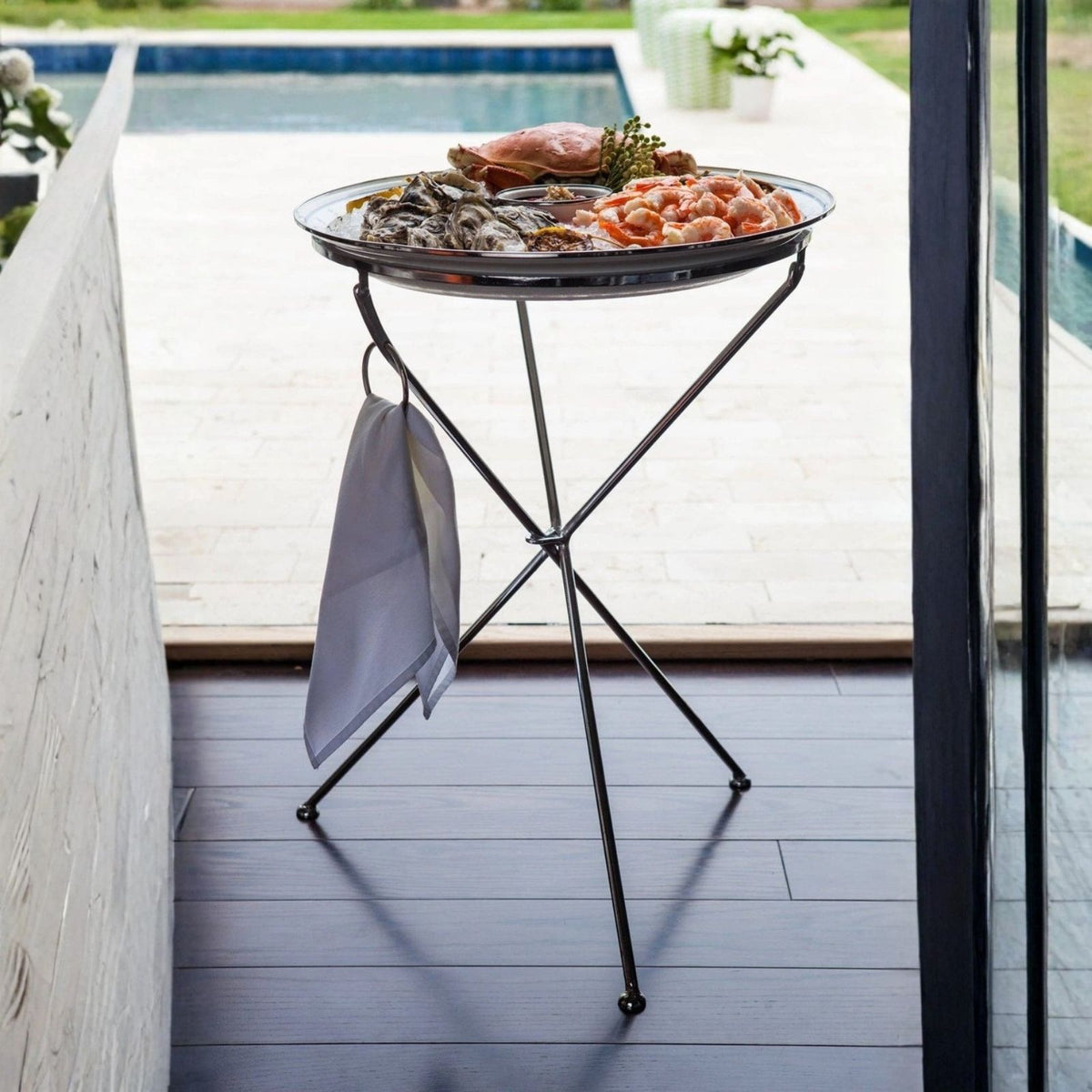 Folding Table Base for Large Trays and Basins