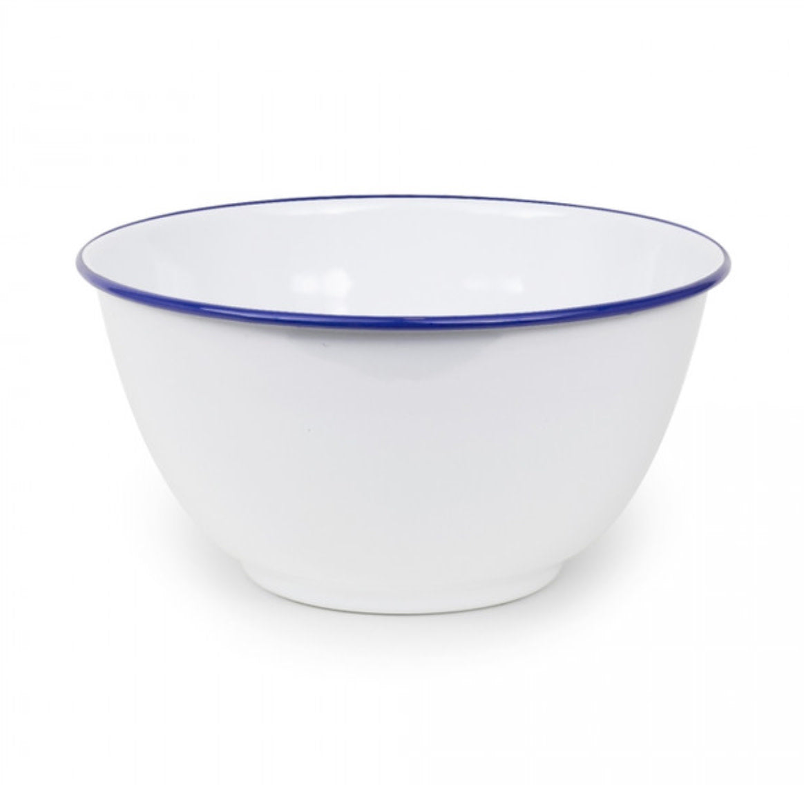 Vintage Large Salad Bowl - Blue Rim