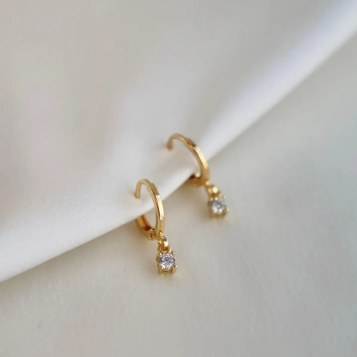 Miniature Cz Drop Earrings