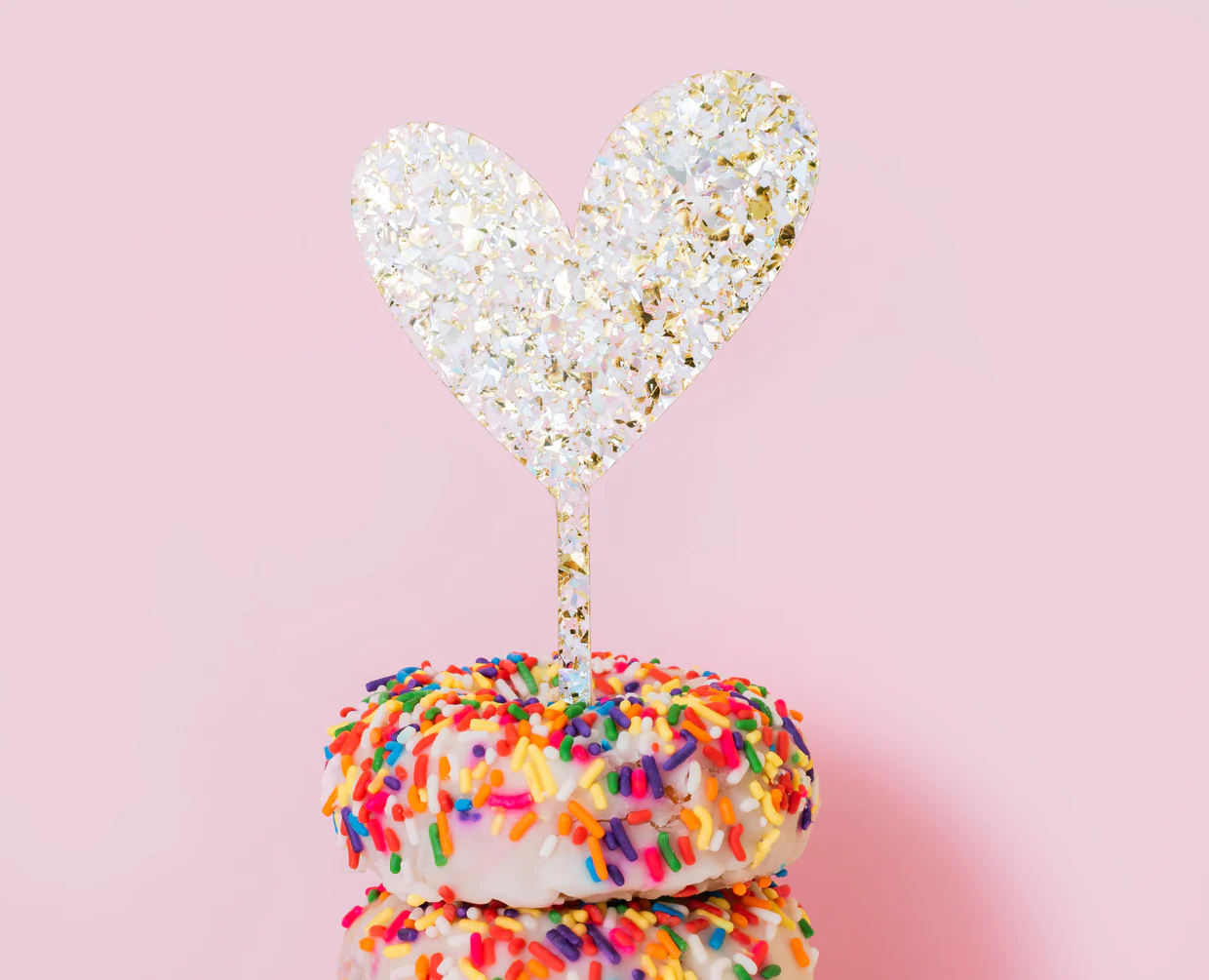 Pearl Confetti Cake Topper